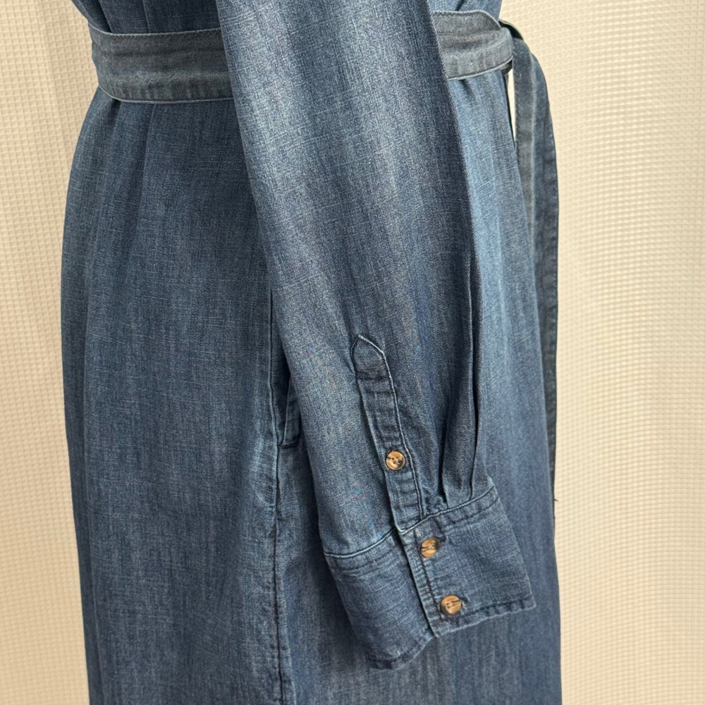 Merona Long Sleeve Button-Down Front Classic Denim Shirt Dress - Picture 8 of 10